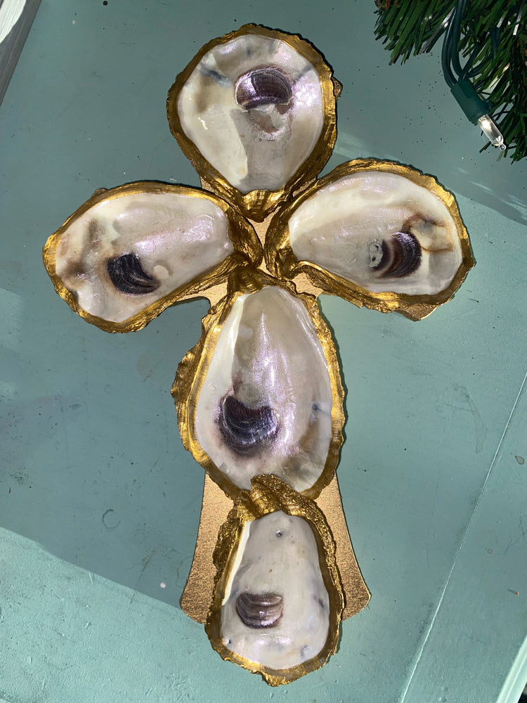 Natural Oyster Shell Cross